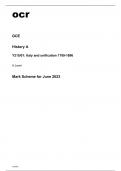 ocr A Level History A Y215-01 June2023 Mark Scheme.