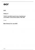 ocr A Level History A Y224-01 June2023 Mark Scheme.