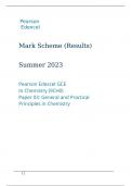 Pearson Edexcel GCE In Chemistry (9CH0) Paper 03: General and Practical Principles in Chemistry Marking scheme June 2023 