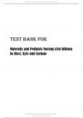 Test Bank for  Maternity and Pediatric Nursing 3rd Edition by Ricci, Kyle, and Carman all chapters complete 