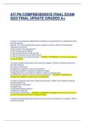 ATI PN COMPREHENSIVE FINAL EXAM 2023 FINAL UPDATE GRADED A+ A nurse in an emergency department completes an assessment on an adolescent client that has conduct disorder. The client threatened suicide to teacher at school. Which of the following statements