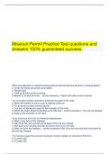  Missouri Permit Practice Test questions and answers 100% guaranteed success.