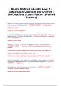 Google Certified Educator Level 1 | Actual Exam Questions and Answers | 250 Questions | Latest Version | (Verified Answers)