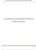 TEST BANK & SOLUTIONS MANUAL for Human Physiology: An Integrated Approach 8th Edition by Silverthorn Dee Unglaub. ISBN 9780134715070 A+