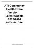 ATI Community Health Exam Version 1 Latest Update 2023/2024 (60 Verified Q&A)