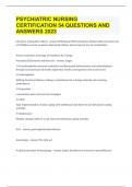 PSYCHIATRIC NURSING CERTIFICATION |54 QUESTIONS AND ANSWERS 2023.