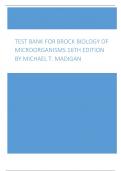 Test Bank for Brock Biology of Microorganisms, Madigan, 16th edition Madigan All Chapters