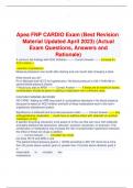 Apea FNP CARDIO Exam (Best Revision Material Updated April 2023) (Actual Exam Questions, Answers and Rationale)