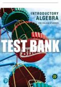 Test Bank For Introductory Algebra for College Students 8th Edition All Chapters - 9780136880493