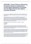 APM PMQ - Project Delivery (Estimating Schedule & Resource Optimisation Conflict Mgmt Negotiation Knowledge And Info Mgmt Earned Value Mgmt) Complete Solutions