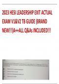 2023 HESI LEADERSHIP EXIT ACTUAL  EXAM V1&V2 TB GUIDE (BRAND  NEW!!!)A++ALL Q&As INCLUDED!!!