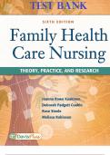 TEST BANK for Family Health Care Nursing Theory, Practice, and Research Sixth Edition