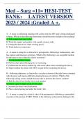 Med – Surg =11= HESI-TEST  BANK: LATEST VERSION  2023 / 2024 ;Graded A +. A. - A nurse is reinforcing teaching with a client who has HIV and is being discharged to home. Which of the following instructions should the nurse include in the teaching? A. Take