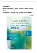 Test Bank - Brunner and Suddarths Canadian Textbook of Medical-Surgical Nursing, 3rd Edition (Paul, 2016), Chapter 1-73 | All Chapters