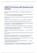 VADETS Final Exam 2023 Questions and Answers (Graded A)