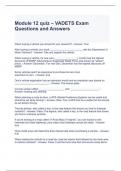 Module 12 quiz – VADETS Exam Questions and Answers