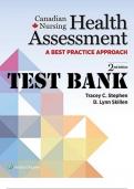 Canadian Nursing Health Assessment, A Best Practice Approach, 2nd Canadian Edition by Stephen Test Bank