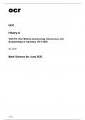 ocr AS Level History A Y251/01 Question Paper and Mark Scheme June2023.