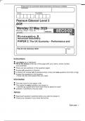 Pearson Edexcel GCE AS Level In Economics A (8EC0) Paper 02 The UK Economy - Performance and Policies together with  Marking scheme June 2023