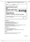 Pearson Edexcel GCE AS Level In Economics A (8EC0) Paper 01 Introduction to Markets and Market Failure together with  Marking scheme June 2023 