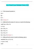 Java Final Exam Multiple Choice 2023 Questions and Answers