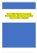 WGU D080 Objective Assessment2023 Questions and Answers (VerifiedAnswers 100% GRADED.