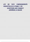 ATI RN VATI COMPREHENSIVE PREDICTOR 2019 FORM C 180  QUESTIONS AND CORRECT ANSWERS|A GRADE