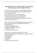 Adult Health Exam 3-ECG/Dysrhythmias and Conduction Problems Questions With Complete Solutions