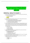  NUR 2459 Rasmussen MENTAL HEALTH EXAM 1 -with 100% verified solutions-2023-2024