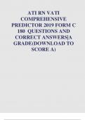  RN VATI  COMPREHENSIVE  PREDICTOR 2019 FORM C  180 QUESTIONS AND  CORRECT ANSWERS|A  GRADE(DOWNLOAD TO  SCORE A)