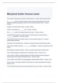 Maryland boiler license exam with complete solutions