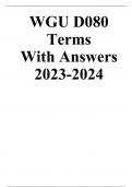 WGU D080 Terms With Answers 2023/2024