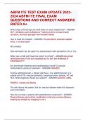 ABFM ITE TEST EXAM UPDATE 2023- 2024 ABFM ITE FINAL EXAM  QUESTIONS AND CORRECT ANSWERS  RATED A+