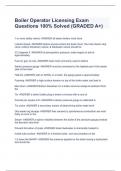 Boiler Operator Licensing Exam Questions 100% Solved (GRADED A+)