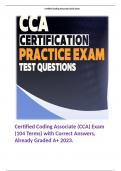 Certified Coding Associate (CCA) Exam (104 Terms) with Correct Answers, Already Graded A+ 2023.