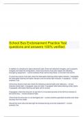   School Bus Endorsement Practice Test questions and answers 100% verified.