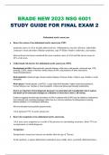 BRADE NEW 2023 NSG 6001 STUDY GUIDE FOR FINAL EXAM 2 