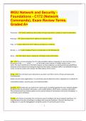 WGU Network and Security - Foundations - C172 (Network Commands), Exam Review Terms. Graded A+ 2024