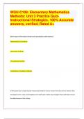 WGU-C109: Elementary Mathematics Methods: Unit 3 Practice QuizInstructional Strategies. 100% Accurate answers, verified. Rated A+ 2024