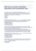 SOS Interconnection Reliability Operations and Coordination Test