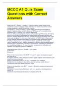 MCCC A1 Quiz Exam Questions with Correct Answers 