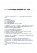 Test Bank For Lehninger Principles of Biochemistry 13th Edition By David L. Nelson; Michael M. Cox Questions & Solutions (A+ GRADED)