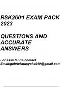 Enterprise Risk Management(RSK2601 Exam pack 2024)