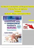 Test Bank For Leadership Roles and Management Functions in Nursing Theory and Application 11th Edition By Bessie L. Marquis, Carol Jorgensen Huston | All Chapters 1 - 25 > Newest Version <