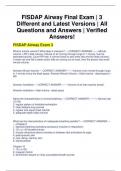 FISDAP Airway Final Exam | 3 Different and Latest Versions | All Questions and Answers | Verified Answers!