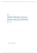 Mark Klimek Lecture Notes NCLEX REVIEW | RATED A+) | BEST 2023 VERSION