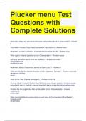 Plucker menu Test Questions with Complete Solutions 