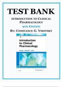 Test Bank For Introduction To Clinical Pharmacology 9th Edition By Visovsky Zambroski Hosler/Latest Edition