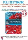 Test Bank  Olds' Maternal-Newborn Nursing & Women's Health Across the Lifespan 11th Edition (Davidson, 2020) Chapter 1-36 | All Chapters are included