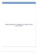 Medical-Surgical RN A Prophecy Tests (2) / Relias Learning Answered 2023.